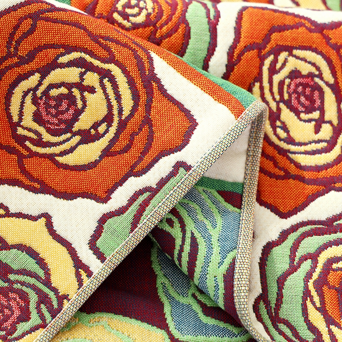 91家纺网 家纺一手货源 找家纺 朴尔家纺-毛巾被2025新款全棉加厚八层纱布大版花萌宠絮花系列枕巾 玫瑰香氛52*78一对