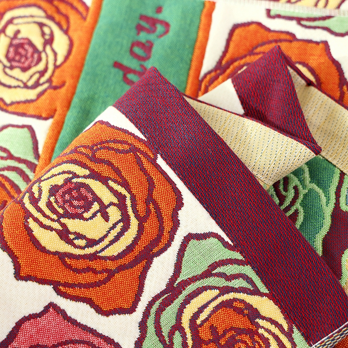 91家纺网 家纺一手货源 找家纺 朴尔家纺-毛巾被2025新款全棉加厚八层纱布大版花萌宠絮花系列枕巾 玫瑰香氛52*78一对