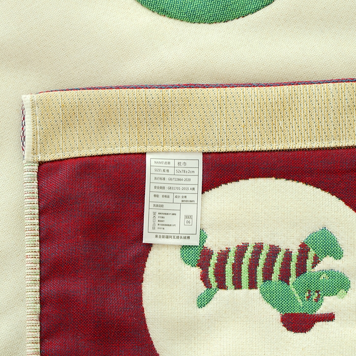 91家纺网 家纺一手货源 找家纺 朴尔家纺-毛巾被2025新款全棉加厚八层纱布大版花萌宠絮花系列枕巾 圈圈狗52*78一对