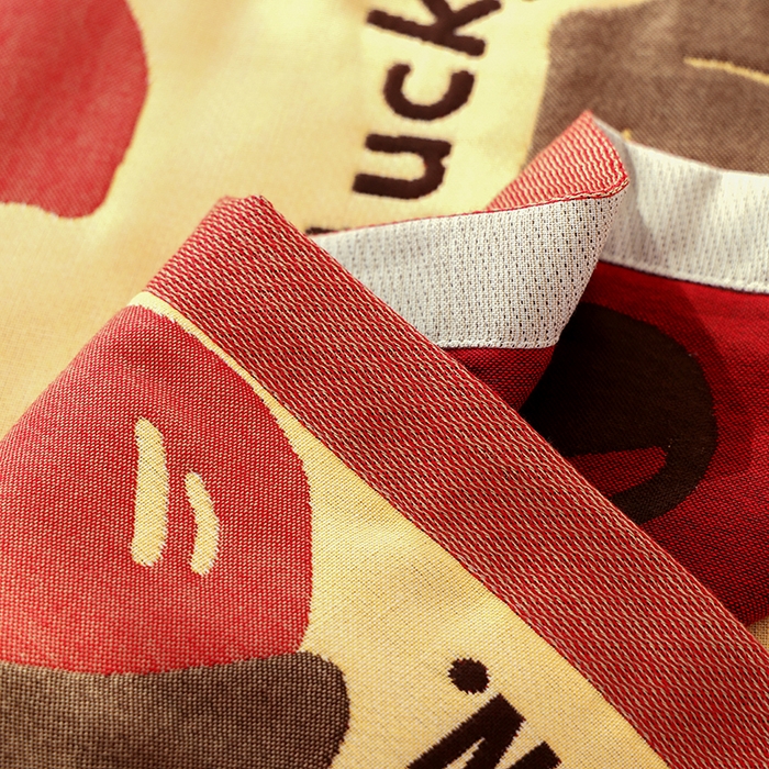 91家纺网 家纺一手货源 找家纺 朴尔家纺-毛巾被2025新款全棉加厚八层纱布大版花萌宠絮花系列枕巾 热带水果52*78一对