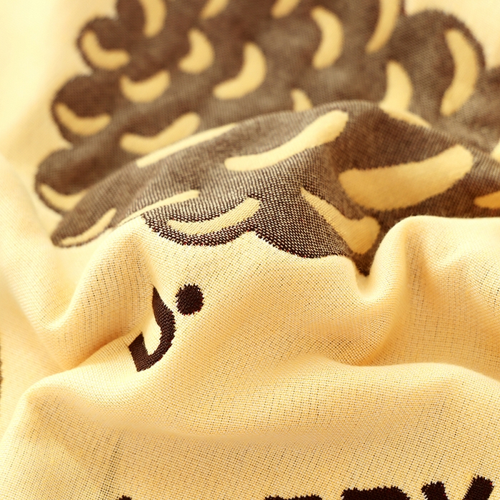 91家纺网 家纺一手货源 找家纺 朴尔家纺-毛巾被2025新款全棉加厚八层纱布大版花萌宠絮花系列枕巾 热带水果52*78一对