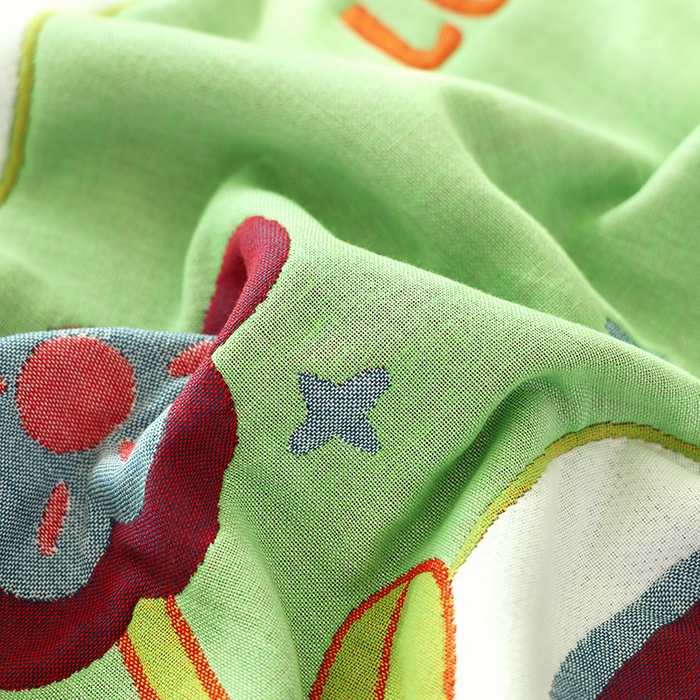 91家纺网 家纺一手货源 找家纺 朴尔家纺-毛巾被2025新款全棉加厚八层纱布大版花萌宠絮花系列枕巾 盛开好运52*78一对