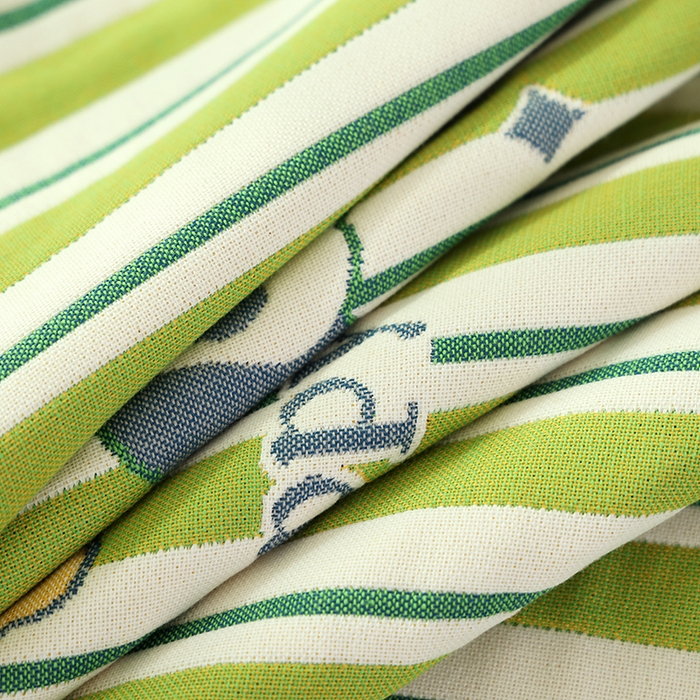 91家纺网 家纺一手货源 找家纺 朴尔家纺-毛巾被2025新款全棉加厚八层纱布大版花萌宠絮花系列枕巾 条纹狗狗52*78一对