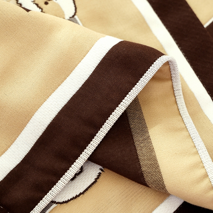 91家纺网 家纺一手货源 找家纺 朴尔家纺-毛巾被2025新款全棉加厚八层纱布大版花萌宠絮花系列枕巾 悠闲时刻52*78一对