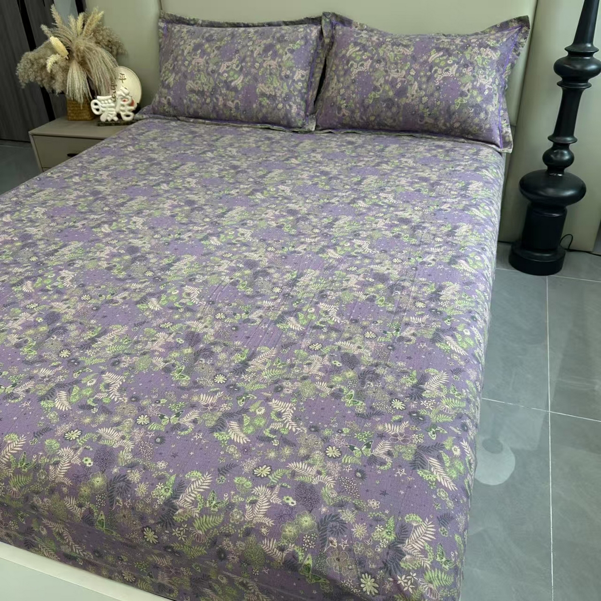 91家纺网 家纺一手货源 找家纺 （总）禧多家纺 2025新款双层纱床笠三件套