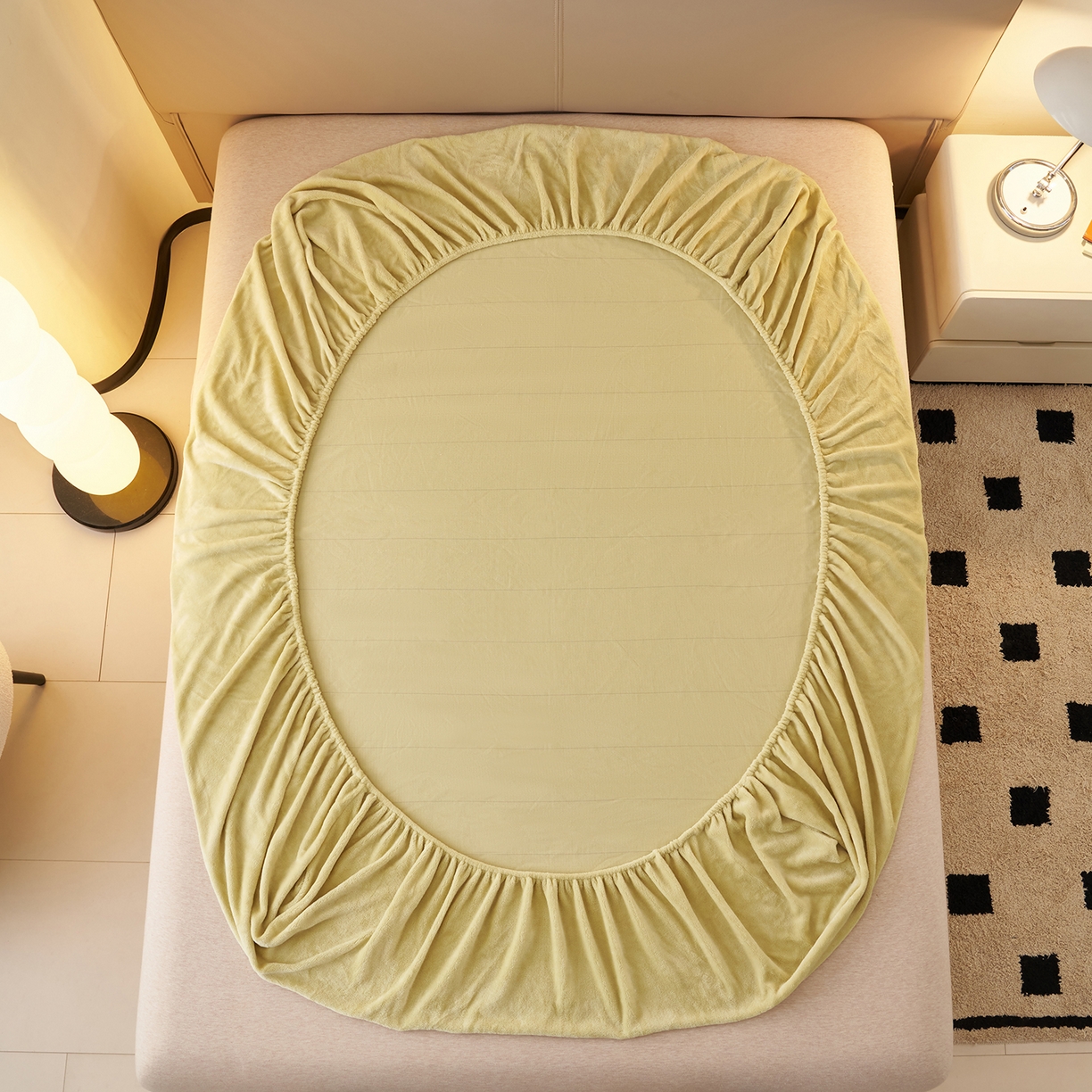 91家纺网 家纺一手货源 找家纺 （总）简爱 2025新款纯色牛奶绒单床笠