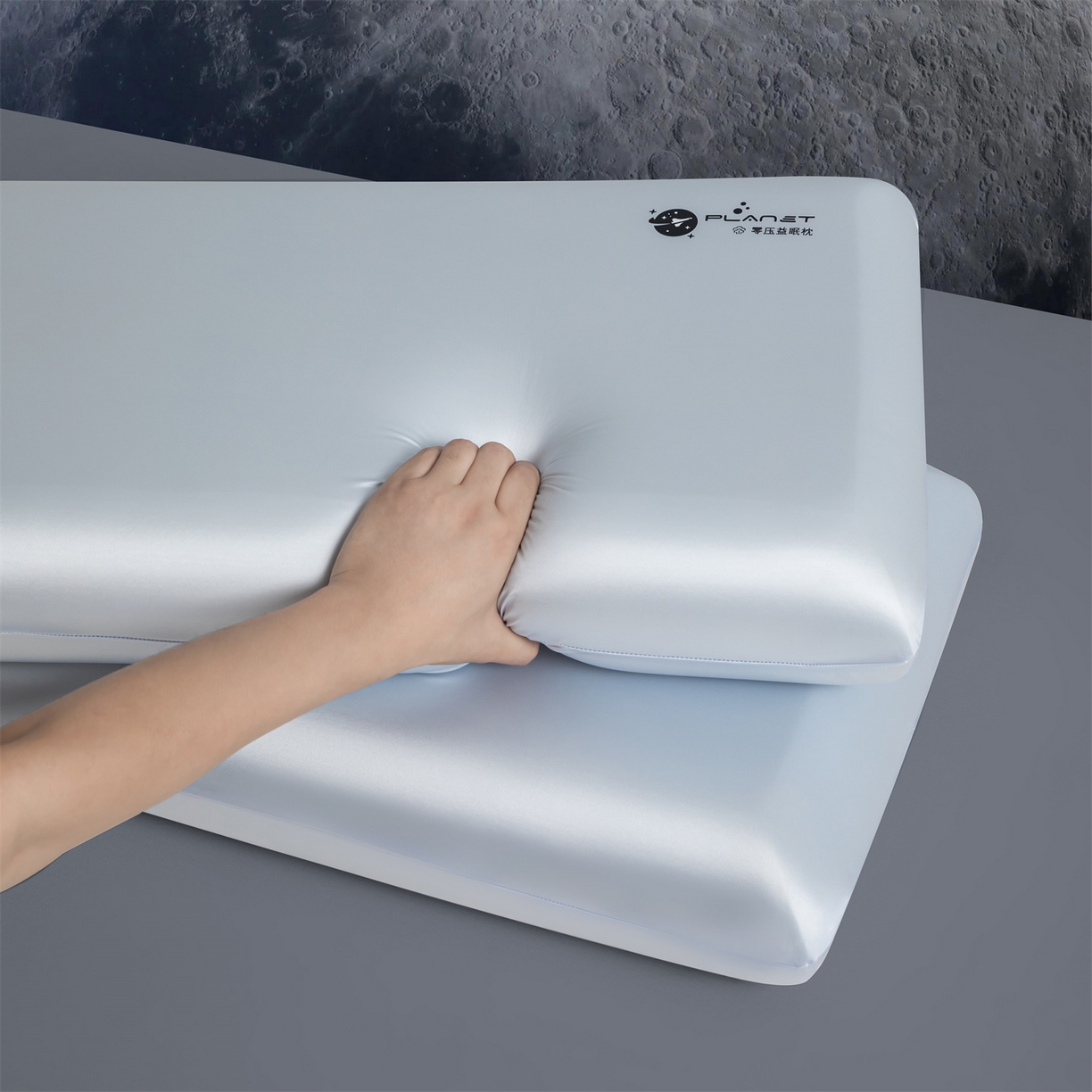 麦肯锡 2025新款太空零压记忆枕  枕头枕芯 蓝色10cm/对（无礼盒） 40*70cm