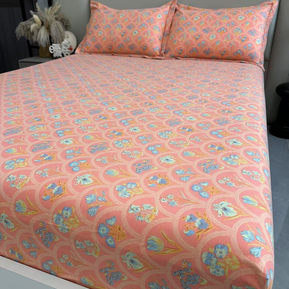 禧多家纺 2025新款双层纱床笠三件套 铂林花事