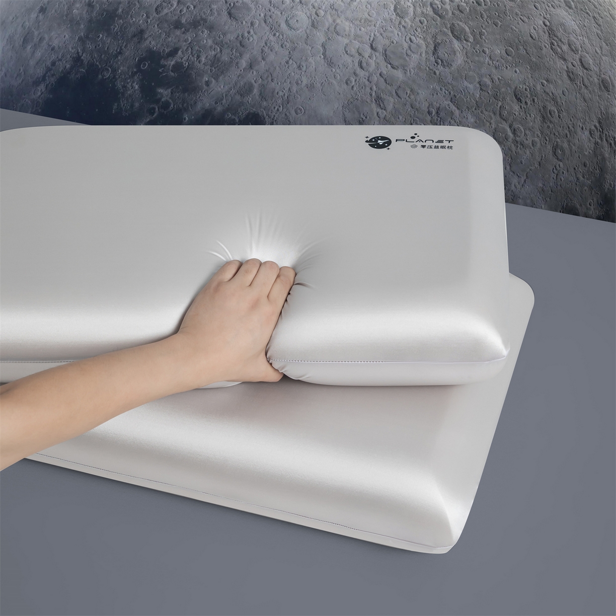 91家纺网 家纺一手货源 找家纺 麦肯锡 2025新款太空零压记忆枕  枕头枕芯 灰色10cm/对（含礼盒） 40*70cm