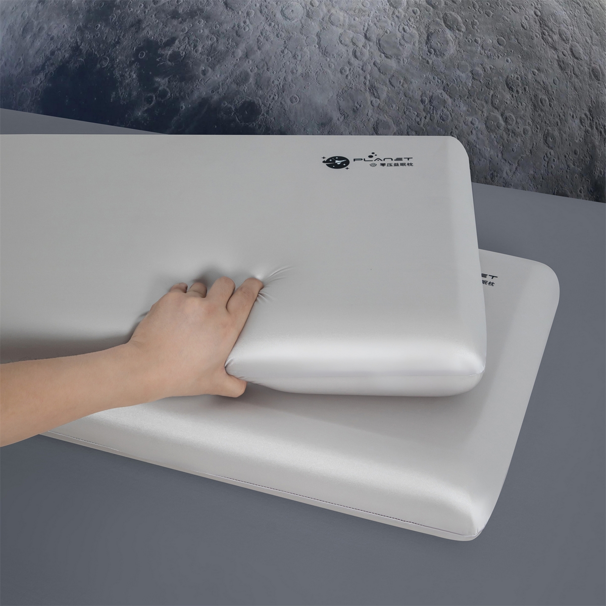 麦肯锡 2025新款太空零压记忆枕  枕头枕芯 灰色12cm/对（含礼盒） 40*70cm