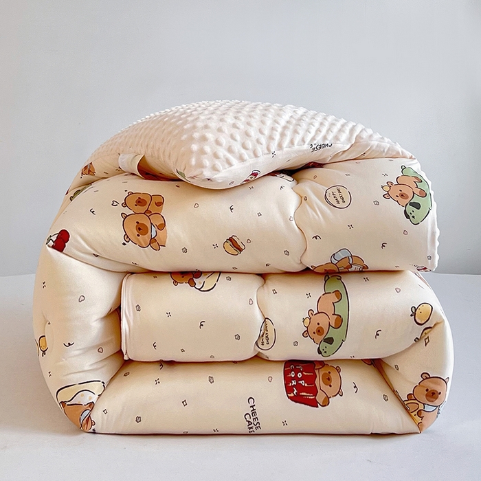 91家纺网 家纺一手货源 找家纺 （总）天瑜家纺 2025新款针织棉豆豆绒大豆被冬被被子被芯