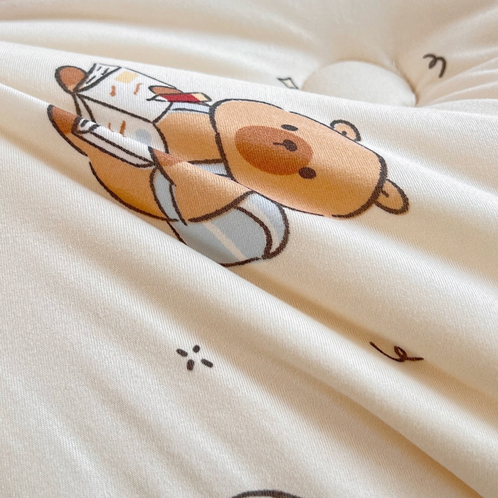 91家纺网 家纺一手货源 找家纺 天瑜家纺 2025新款针织棉豆豆绒大豆被冬被被子被芯 豚豚米