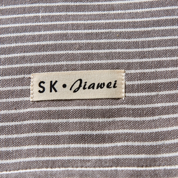 91家纺网 家纺一手货源 找家纺 朴尔家纺-毛巾被2025新款日式简约条纹全棉三层纱布枕巾 简约条纹枕巾咖啡-52*78一对