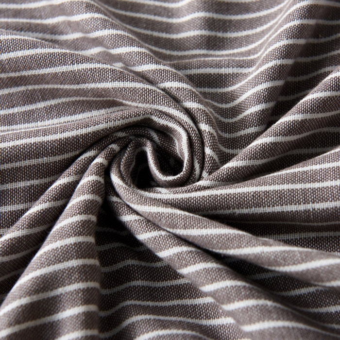 91家纺网 家纺一手货源 找家纺 朴尔家纺-毛巾被2025新款日式简约条纹全棉三层纱布枕巾 简约条纹枕巾咖啡-52*78一对