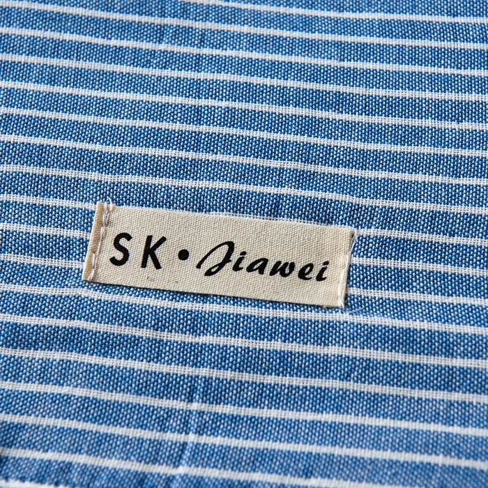 91家纺网 家纺一手货源 找家纺 朴尔家纺-毛巾被2025新款日式简约条纹全棉三层纱布枕巾 简约条纹枕巾-深蓝-52*78一对