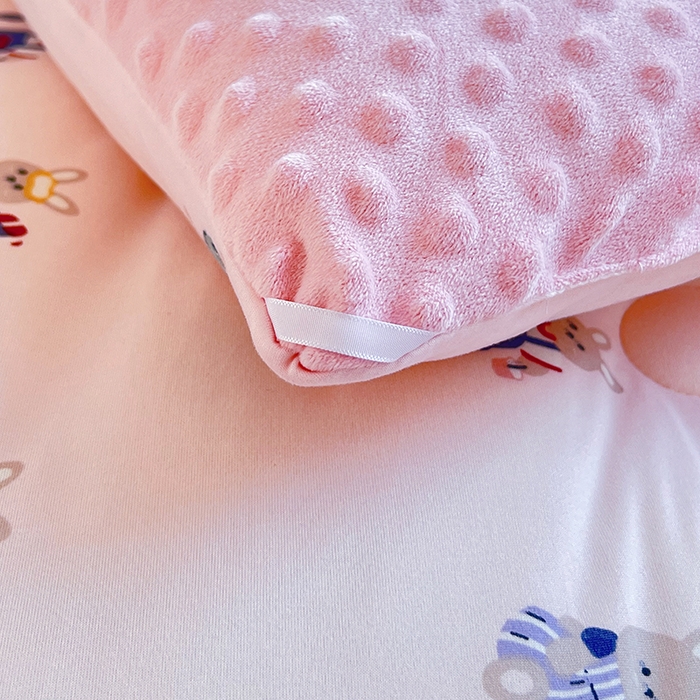 91家纺网 家纺一手货源 找家纺 天瑜家纺 2025新款针织棉豆豆绒大豆被冬被被子被芯 小兔子粉