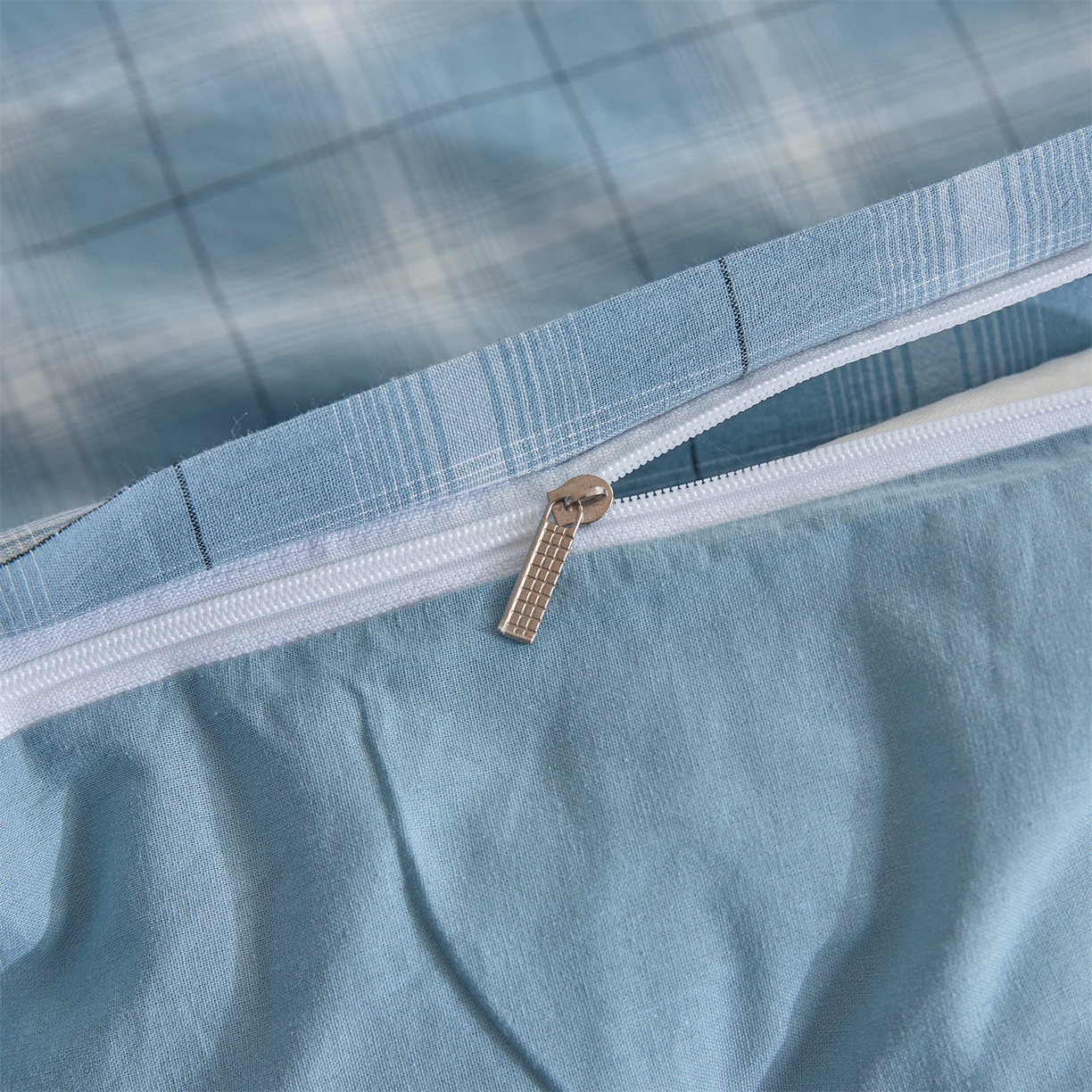 91家纺网 家纺一手货源 找家纺 晓时候 2025新款无印风亲肤水洗棉新疆棉花被可拆洗被子被芯冬被春秋被 森蓝格