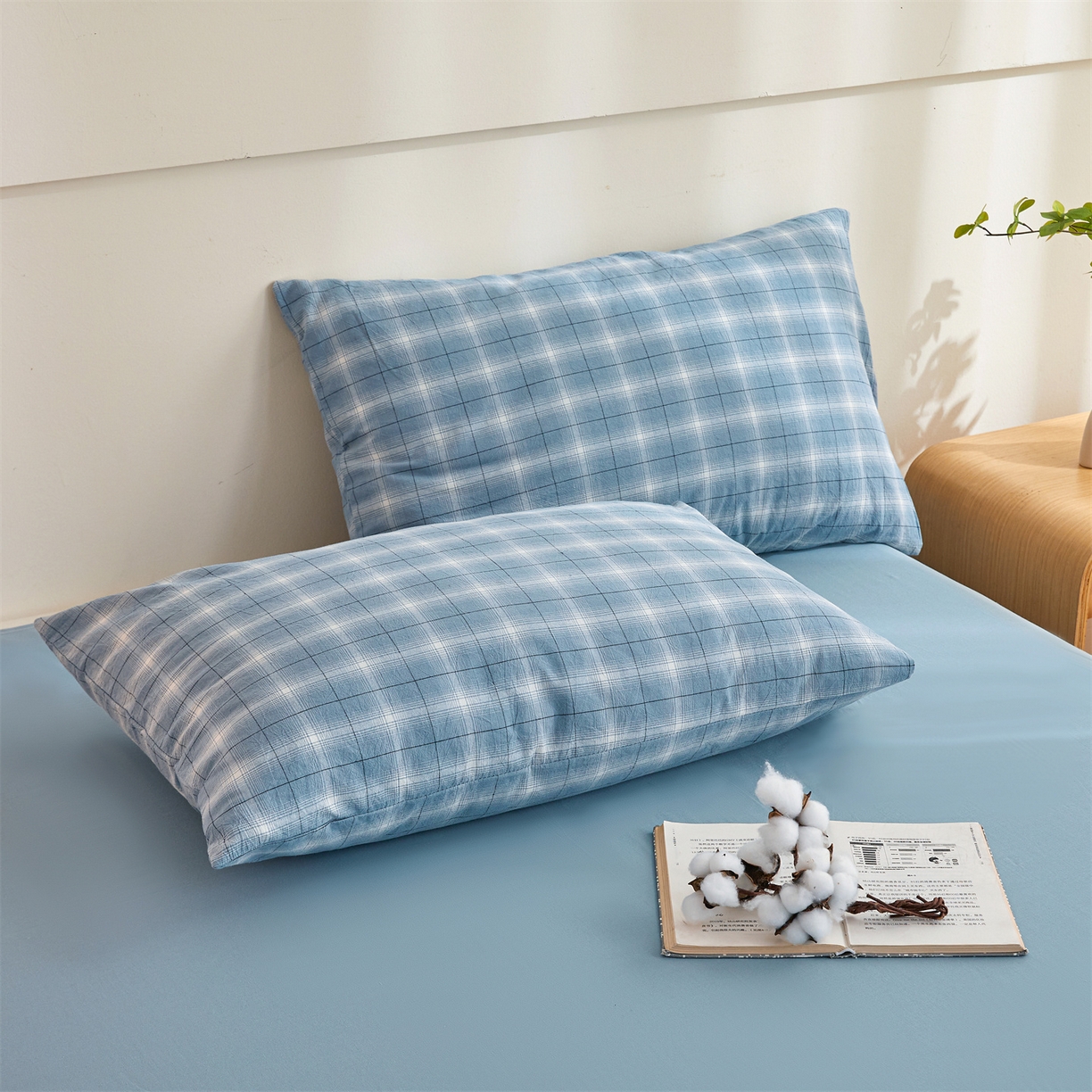 91家纺网 家纺一手货源 找家纺 晓时候 2025新款无印风亲肤水洗棉新疆棉花被可拆洗被子被芯冬被春秋被 森蓝格