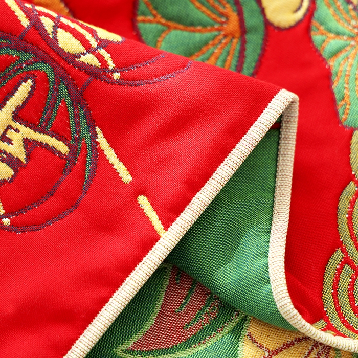 91家纺网 家纺一手货源 找家纺 朴尔家纺-毛巾被2025新款全棉加厚八层纱布喜庆民族风婚庆系列枕巾 年年有余 52x78cm枕巾一对