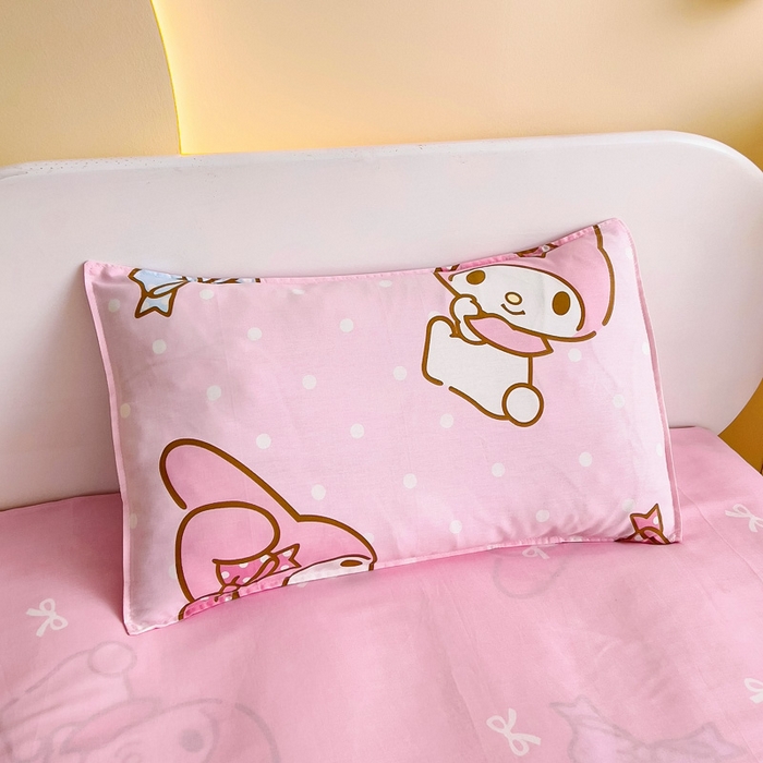 91家纺网 家纺一手货源 找家纺 吉咪兔 2025新款正版三丽鸥库洛米美乐蒂幼儿园被子三件套纯棉被褥六件套午睡波点美乐蒂