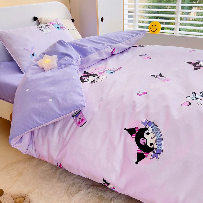 91家纺网 家纺一手货源 找家纺 吉咪兔 2025新款正版三丽鸥库洛米美乐蒂幼儿园被子三件套纯棉被褥六件套午睡蛋糕库洛米