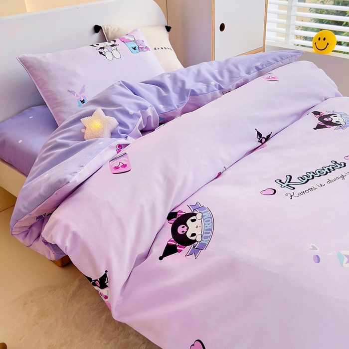 91家纺网 家纺一手货源 找家纺 吉咪兔 2025新款正版三丽鸥库洛米美乐蒂幼儿园被子三件套纯棉被褥六件套午睡蛋糕库洛米