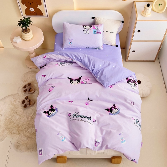 吉咪兔 2025新款正版三丽鸥库洛米美乐蒂幼儿园被子三件套纯棉被褥六件套午睡蛋糕库洛米