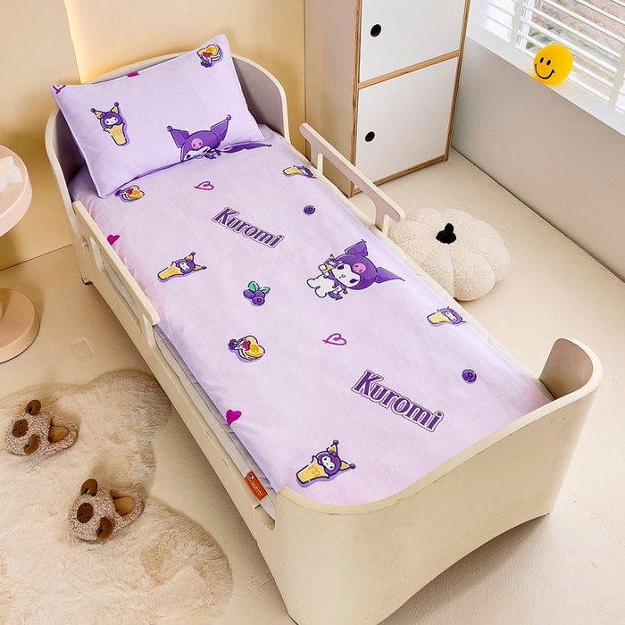 91家纺网 家纺一手货源 找家纺 吉咪兔 2025新款正版三丽鸥库洛米美乐蒂幼儿园被子三件套纯棉被褥六件套午睡蛋糕库洛米