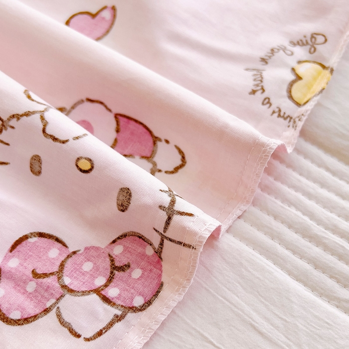 91家纺网 家纺一手货源 找家纺 吉咪兔 2025新款正版三丽鸥库洛米美乐蒂幼儿园被子三件套纯棉被褥六件套午睡公主凯蒂