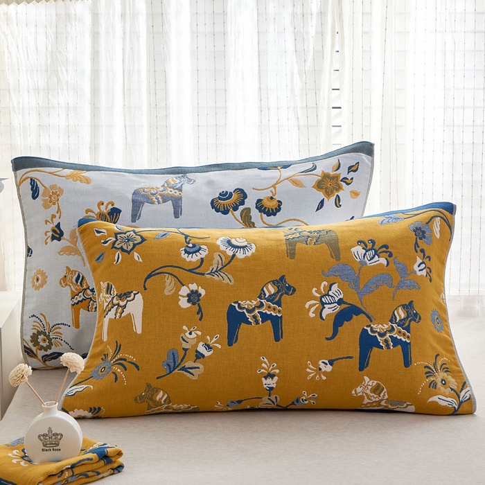 91家纺网 家纺一手货源 找家纺 （总）朴尔家纺-毛巾被2025新款全棉多彩四层纱布枕巾