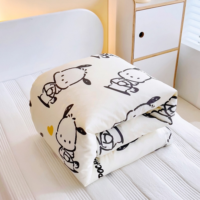 91家纺网 家纺一手货源 找家纺 吉咪兔 2025新款正版三丽鸥库洛米美乐蒂幼儿园被子三件套纯棉被褥六件套午睡黑白帕恰狗