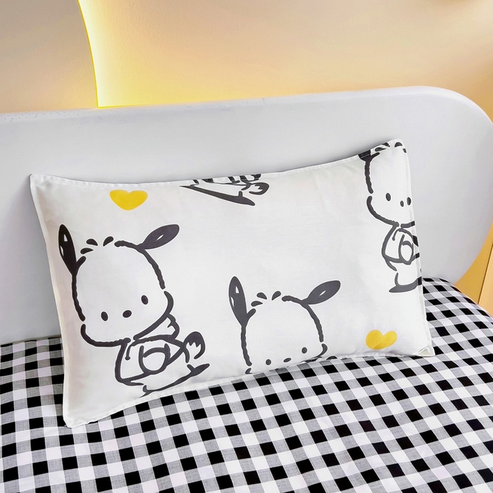 91家纺网 家纺一手货源 找家纺 吉咪兔 2025新款正版三丽鸥库洛米美乐蒂幼儿园被子三件套纯棉被褥六件套午睡黑白帕恰狗