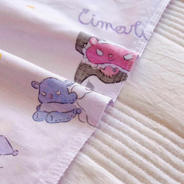 91家纺网 家纺一手货源 找家纺 吉咪兔 2025新款正版三丽鸥库洛米美乐蒂幼儿园被子三件套纯棉被褥六件套午睡库洛米伙伴
