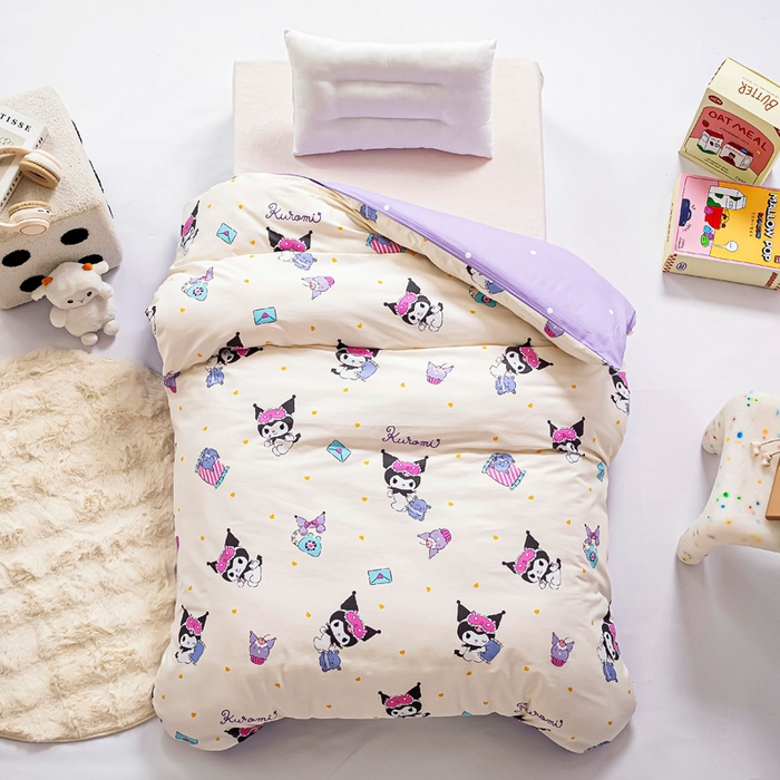 91家纺网 家纺一手货源 找家纺 吉咪兔 2025新款正版三丽鸥库洛米美乐蒂幼儿园被子三件套纯棉被褥六件套午睡库洛米伙伴