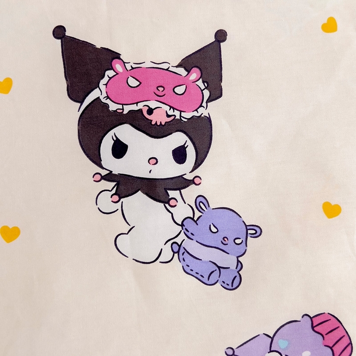 91家纺网 家纺一手货源 找家纺 吉咪兔 2025新款正版三丽鸥库洛米美乐蒂幼儿园被子三件套纯棉被褥六件套午睡库洛米伙伴