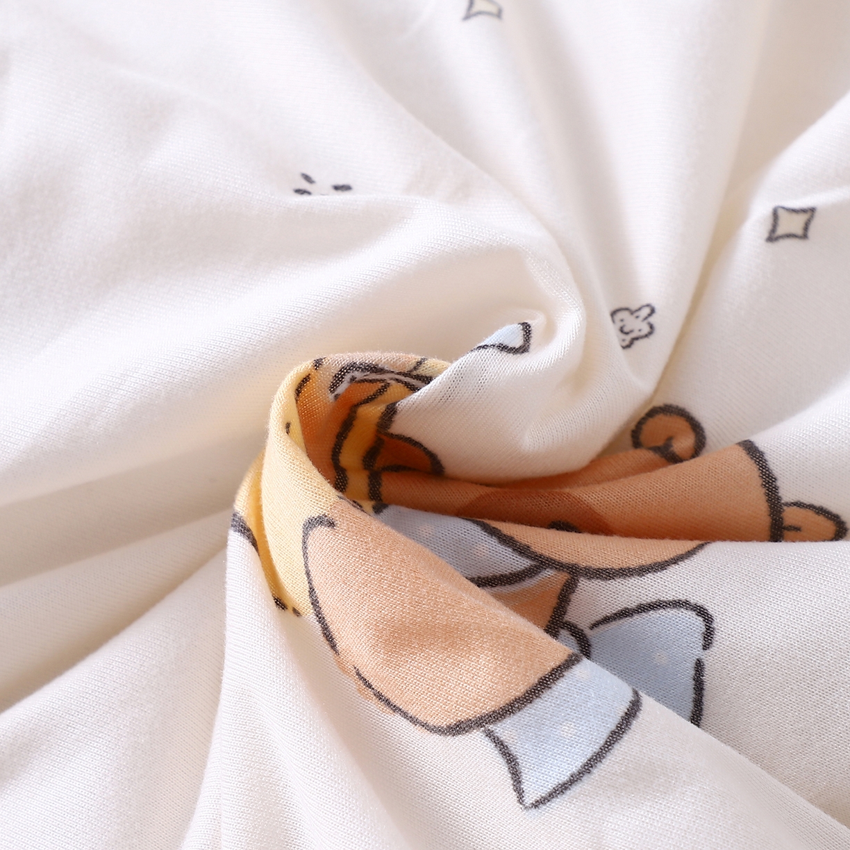 91家纺网 家纺一手货源 找家纺 肖恩毯业 2025秋冬小海星款针织棉宝宝绒豆豆被 卡皮巴拉