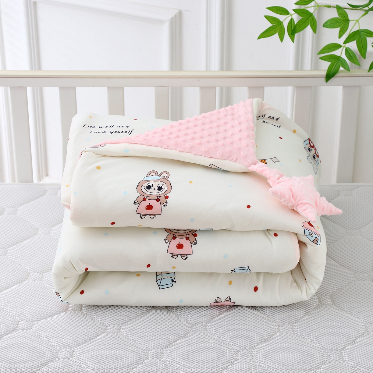 91家纺网 家纺一手货源 找家纺 肖恩毯业 2025秋冬小海星款针织棉宝宝绒豆豆被 拉布布