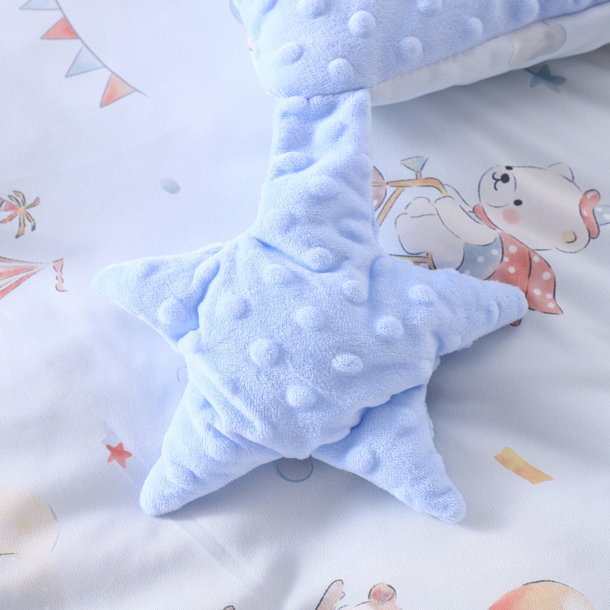 91家纺网 家纺一手货源 找家纺 （总）肖恩毯业 2025秋冬小海星款针织棉宝宝绒豆豆被