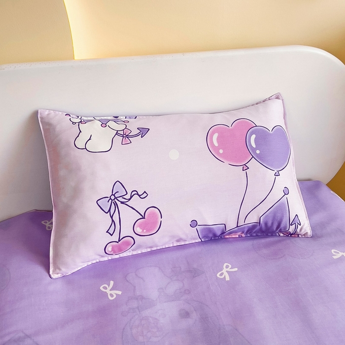 91家纺网 家纺一手货源 找家纺 吉咪兔 2025新款正版三丽鸥库洛米美乐蒂幼儿园被子三件套纯棉被褥六件套午睡气球库洛米