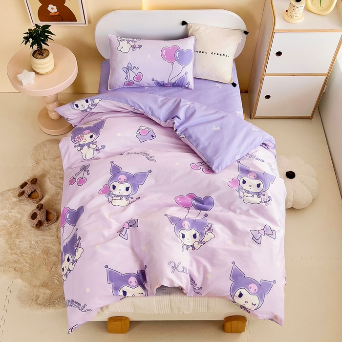 吉咪兔 2025新款正版三丽鸥库洛米美乐蒂幼儿园被子三件套纯棉被褥六件套午睡气球库洛米