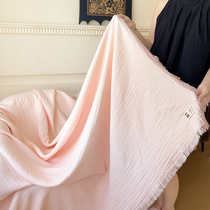 91家纺网 家纺一手货源 找家纺 （总）悦然毛巾被 2025新款全棉纯棉四层纱布流苏毯毛巾被 意境系列