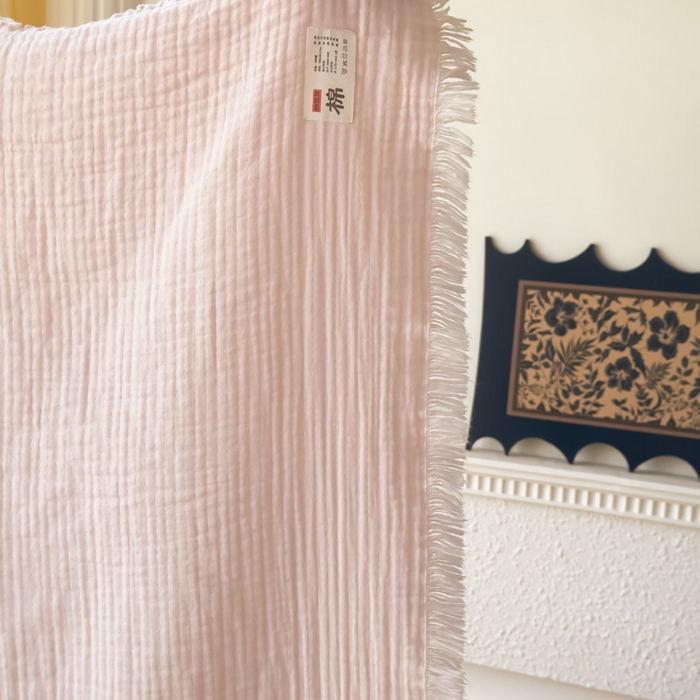 91家纺网 家纺一手货源 找家纺 （总）悦然毛巾被 2025新款全棉纯棉四层纱布流苏毯毛巾被 意境系列