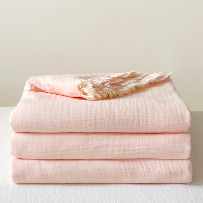 91家纺网 家纺一手货源 找家纺 （总）悦然毛巾被 2025新款全棉纯棉四层纱布流苏毯毛巾被 意境系列