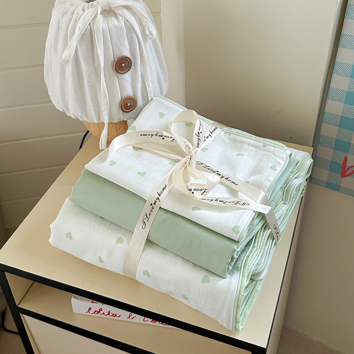 91家纺网 家纺一手货源 找家纺 （总）麦伦家居 2025新品嵌绳款全棉双层纱四件套