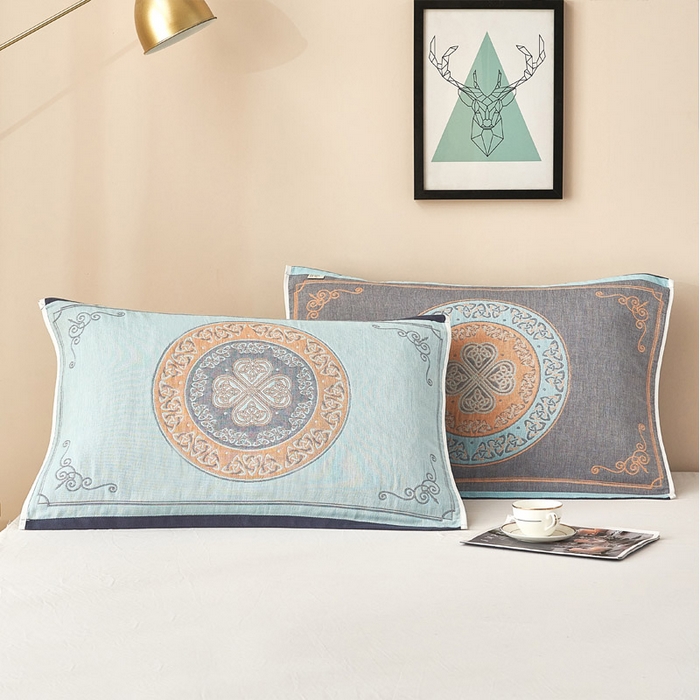 91家纺网 家纺一手货源 找家纺 （总）朴尔家纺-毛巾被2025新款全棉四层纱布休闲枕巾