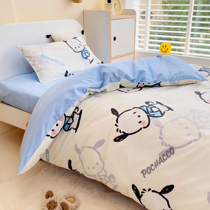 91家纺网 家纺一手货源 找家纺 吉咪兔 2025新款正版三丽鸥库洛米美乐蒂幼儿园被子三件套纯棉被褥六件套午睡淘气帕恰狗