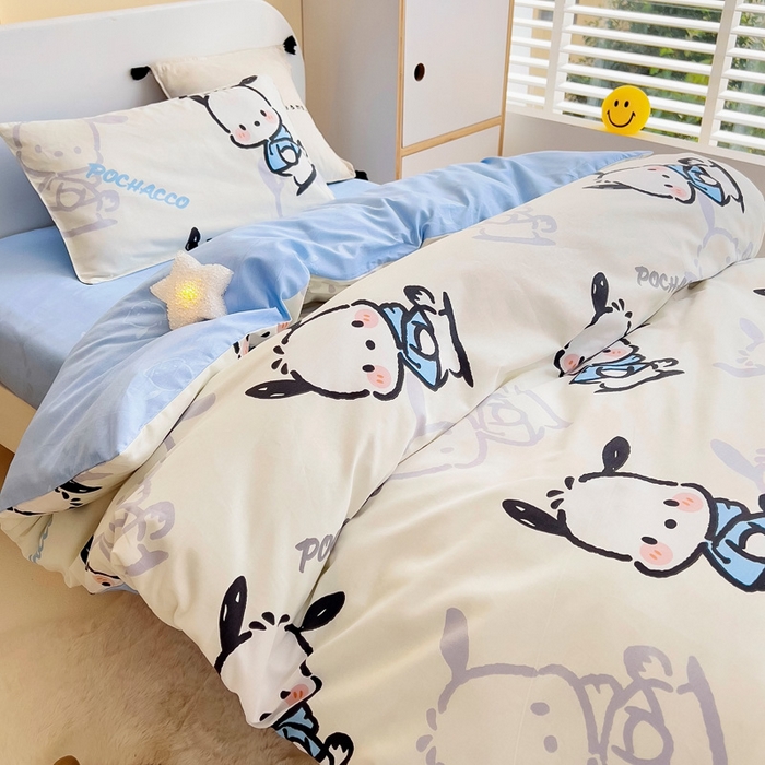91家纺网 家纺一手货源 找家纺 吉咪兔 2025新款正版三丽鸥库洛米美乐蒂幼儿园被子三件套纯棉被褥六件套午睡淘气帕恰狗
