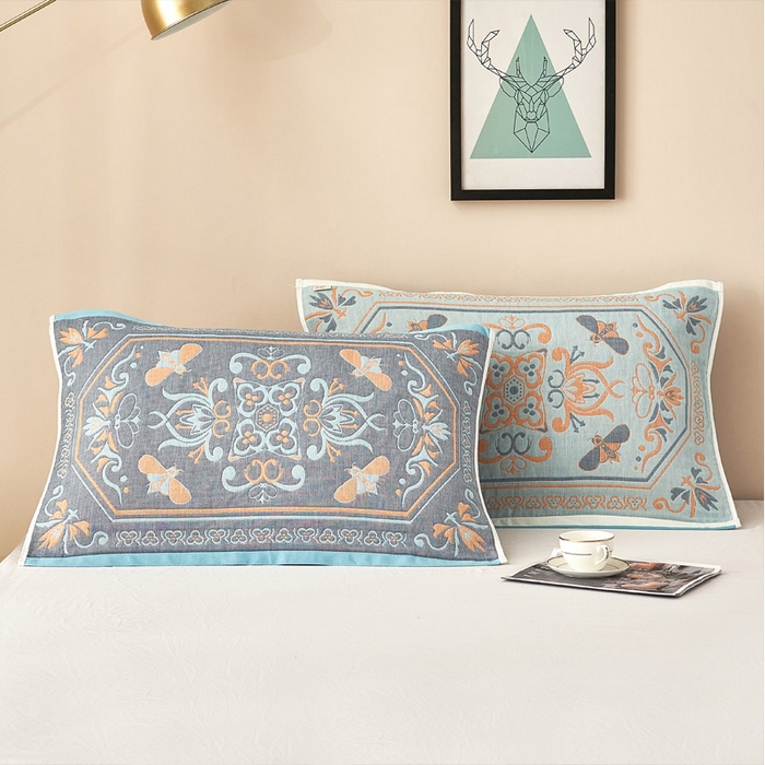 91家纺网 家纺一手货源 找家纺 （总）朴尔家纺-毛巾被2025新款全棉四层纱布休闲枕巾