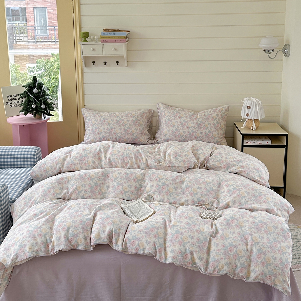 91家纺网 家纺一手货源 找家纺 （总）麦伦家居 2025新品嵌绳款全棉双层纱四件套