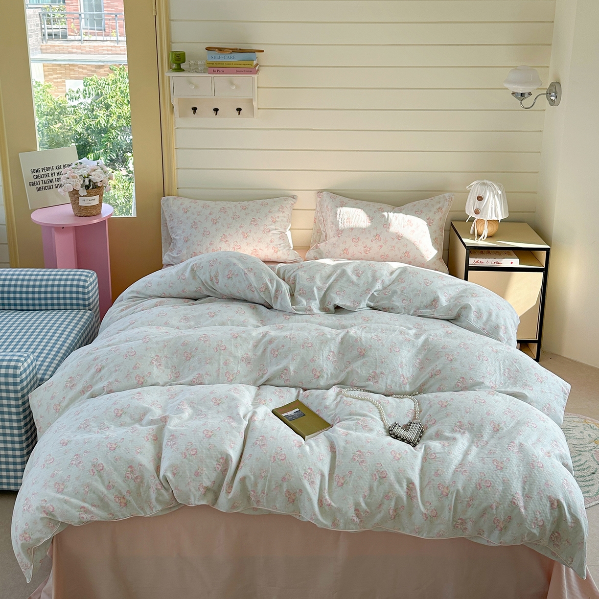 91家纺网 家纺一手货源 找家纺 （总）麦伦家居 2025新品嵌绳款全棉双层纱四件套